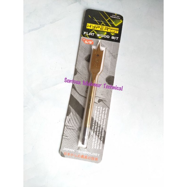 HYPER 5/8&quot; 16 MM Mata Bor Kipas Kayu Gepeng Trisula Flat Wood Spade Bit 16mm