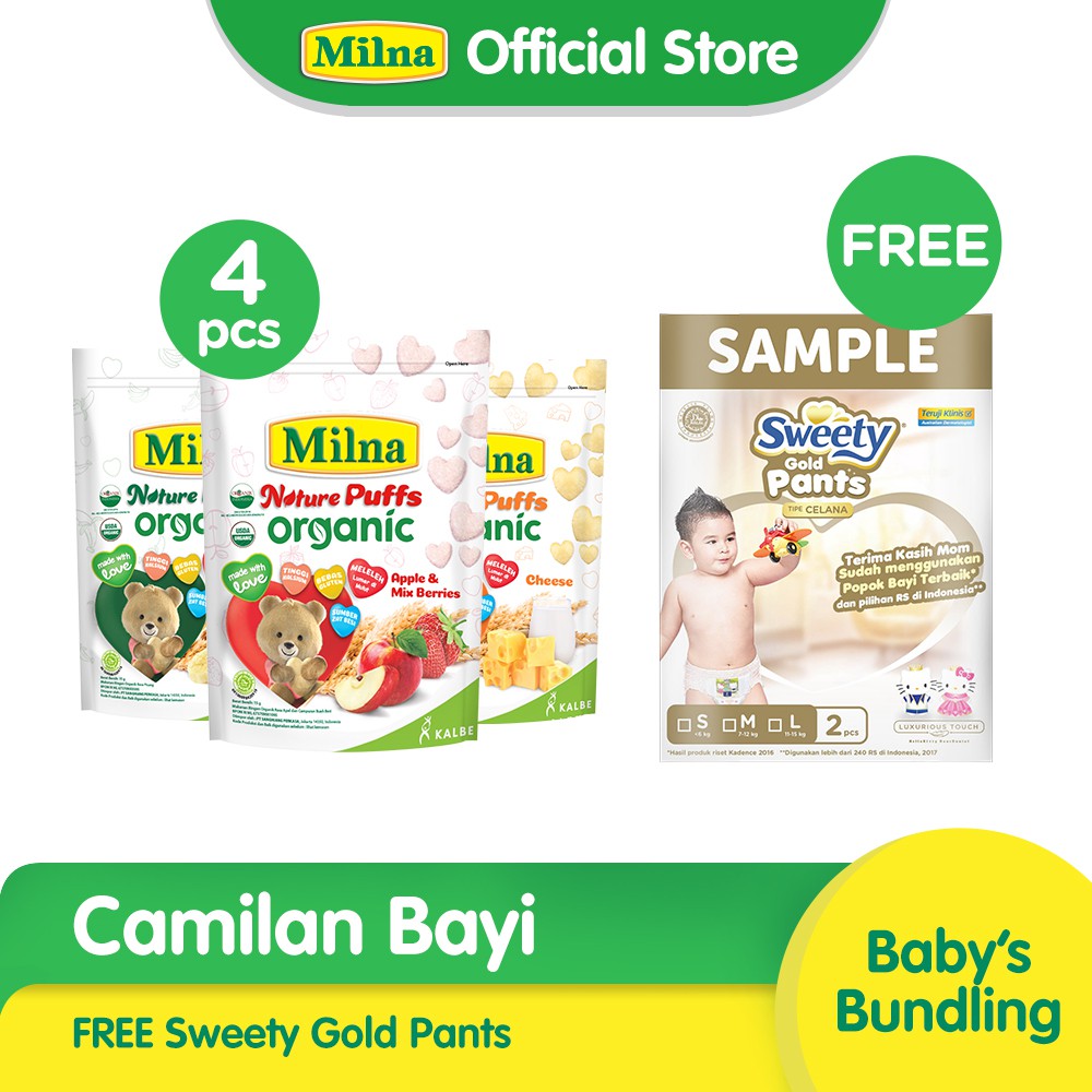 

Buy 4 Milna Nature Puff Organic 15G Free Sample Sweety