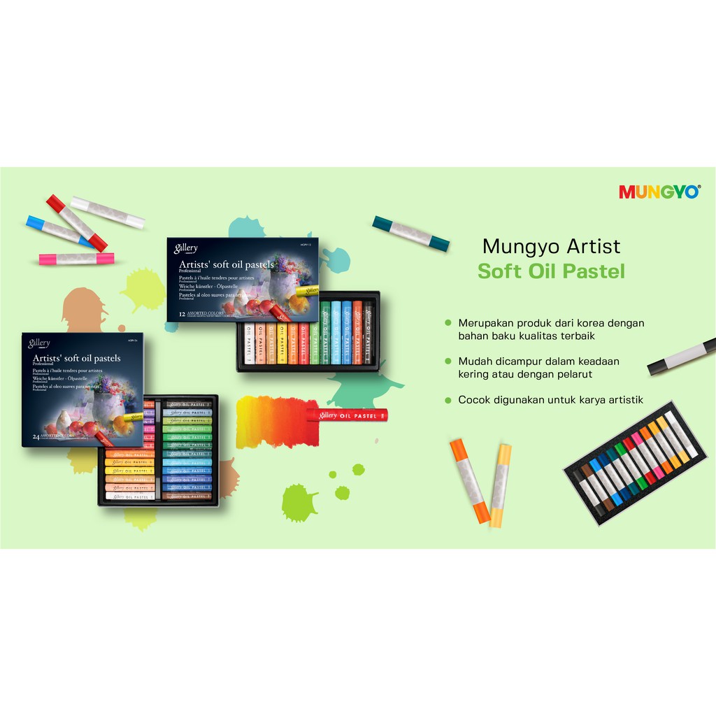 

Mungyo - Artist Soft Oil Pastel / Crayon Nyak 72 Pcs Wooden Box