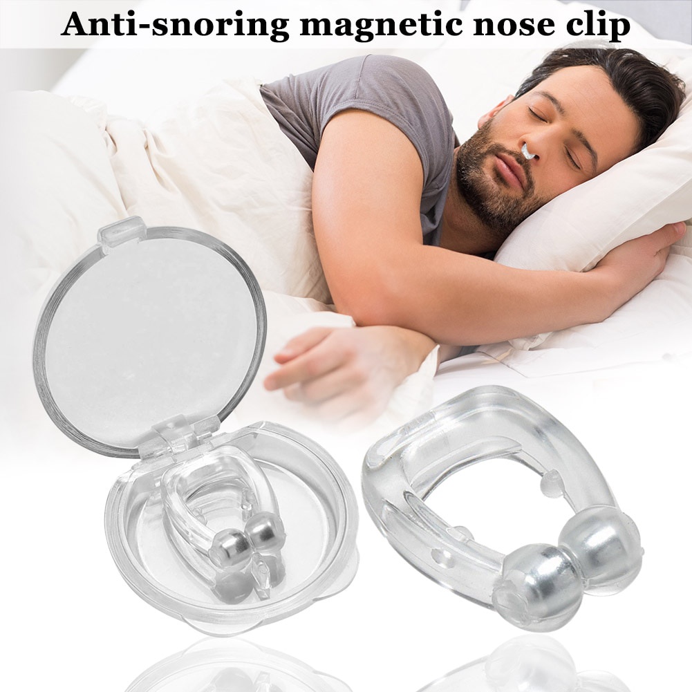 Anti Ngorok Pria Wanita Anti Dengkur Mendengkur saat tidur pulas, Magnetic Alat Bantu Anti ngorok Alat Bantu Ngorok Nose Breathing Stop Snoring Magnetic - AS30 Silicone Magnetic Anti Snore Stop Snoring Nose Clip Sleep Tray Sleeping Snore Nose Vent