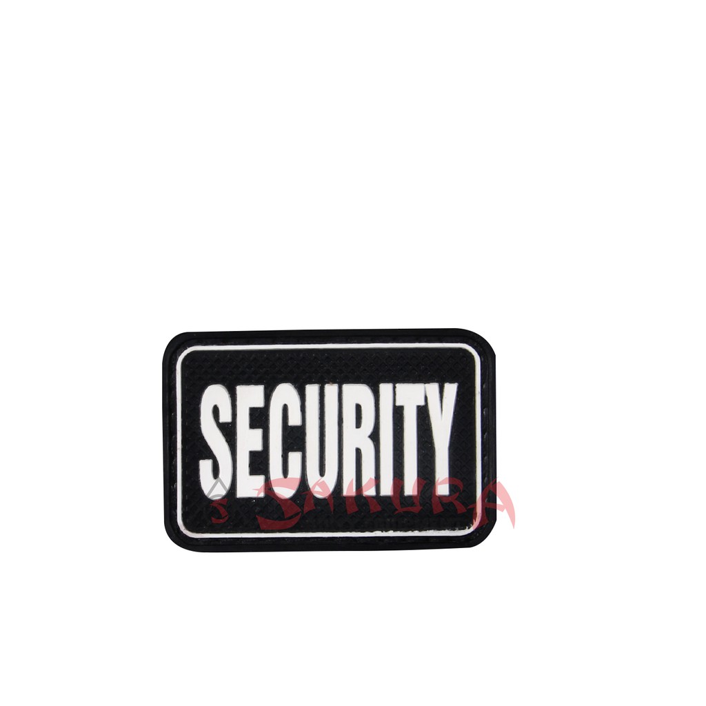 Patch Rubber Security Perekat Tempelan Tulisan SECURITY Putih