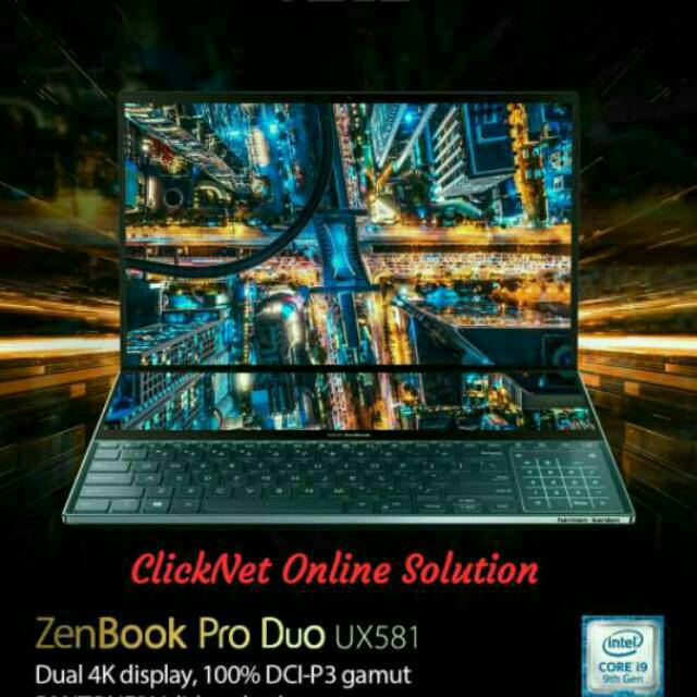 LAPTOP ASUS Zenbook Pro Duo UX581GV H2041R i9-9980HK DDR4 32GB 1TB SSD 6GB RTX2060 Win10 PRO
