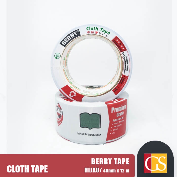 

Lakban Kain Hijau Berry Cloth Tape 48mm / 2 inch x 12m
