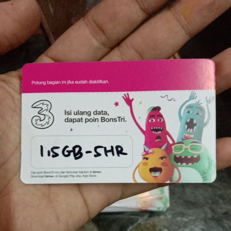 VOUCHER TRI 1GB  5 HARI UNLIMITED YOUTUBE LOKAL SUBANG