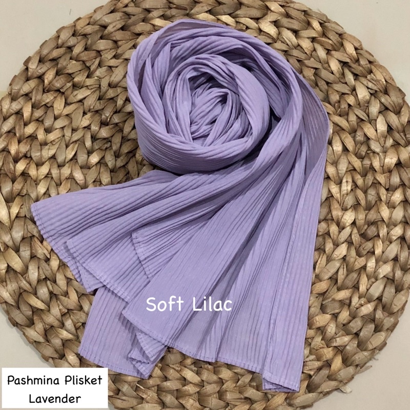 PASHMINA PLISKET CERUTY BABYDOLL FULL PLISKET TANPA GARIS TENGAH-Plisket Soft Lilac