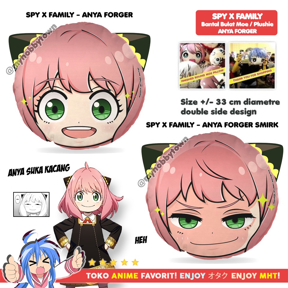 Bantal Bulat Moe Anime Spy X Family Anya Forger