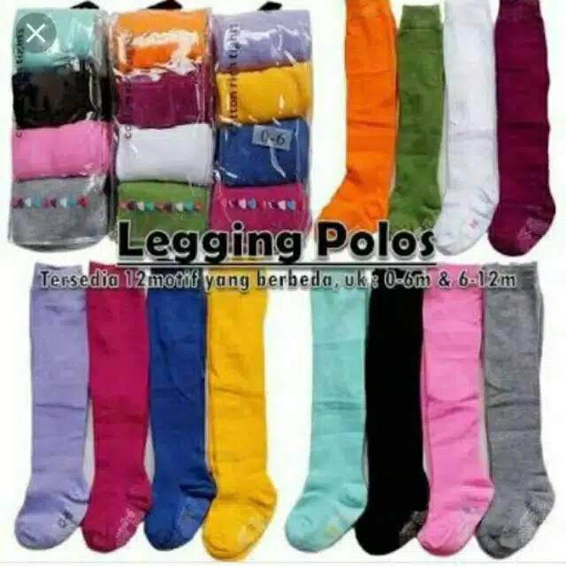 Legging bayi polos tutup kaki / leging cotton rich polos