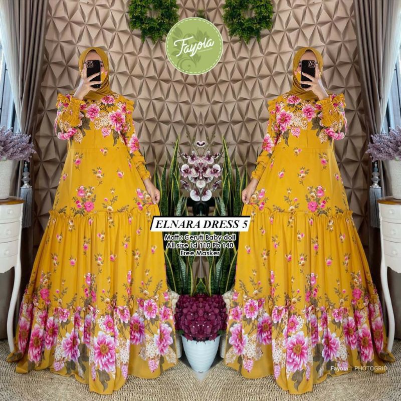 ELNARA DRESS #5 MAXY GAMIS by FAYOLA LD 110 MURAH MEWAH MODIS LARIS