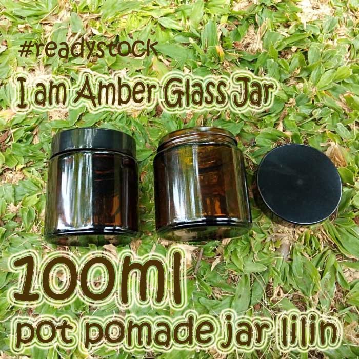 Pot Cosmetic Jar Kosmetik Botol Kaca Amber 100 gram Wadah Toples Kaca Pot Lilin 100gram