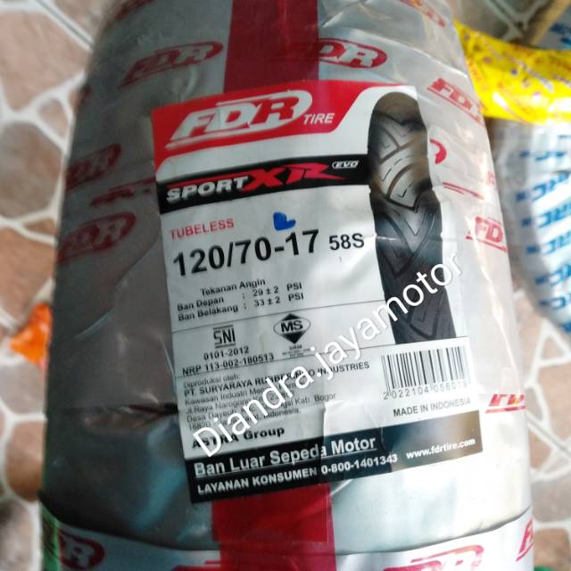 Ban tubles FDR sport XR UK.120/70.17 free pentil