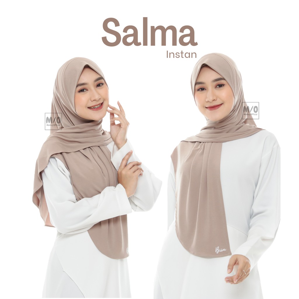 Salma Jilbab Instan Jersey Polos Premium 3 In 1