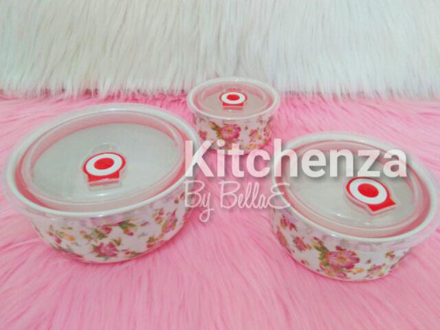 Vicenza Food Container Ba780 Motif Mawar & Melati - Garansi Original Tempat Makanan Bekal