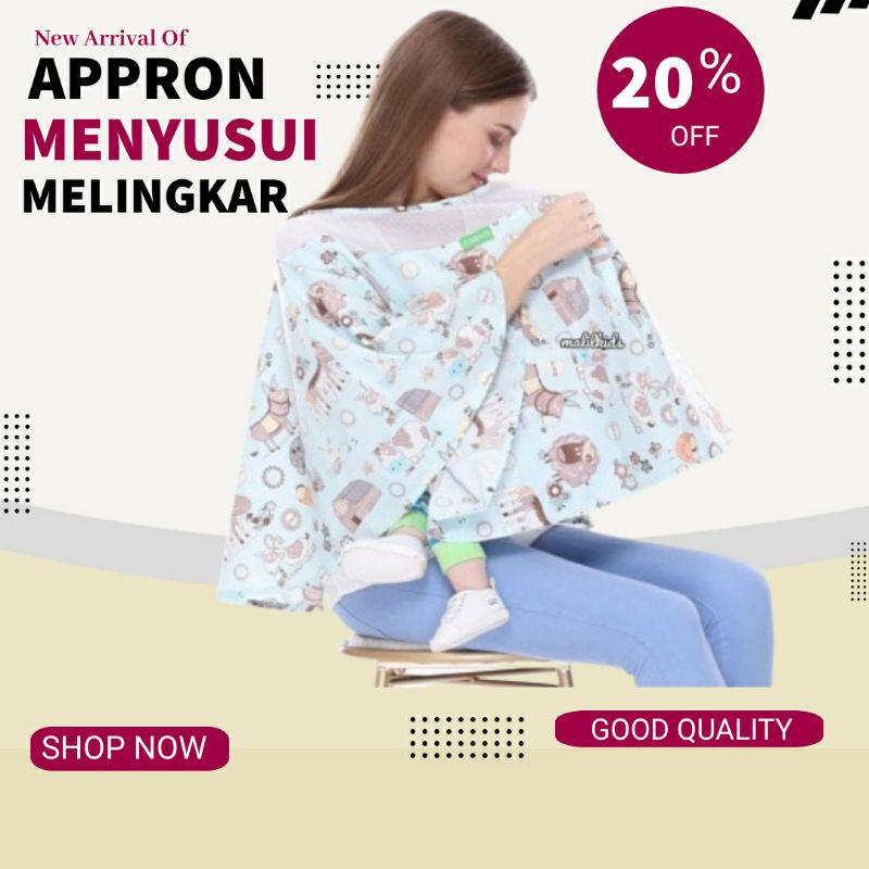 Apron Menyusui Bayi Melingkar Celemek Jaring Penutup Untuk Menyusui Bayi