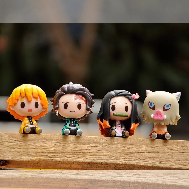 Action Figure set Anime Kimetsu No Yaiba Chibi Ver. Tanjiro Nezuko Demon Slayer Kimetsu Hashira