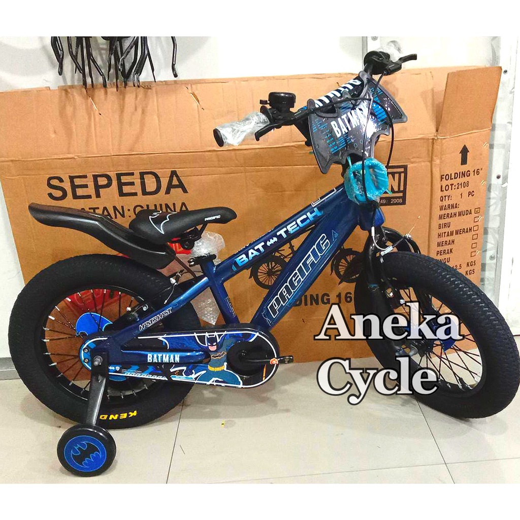 Sepeda Anak Roda Empat Cowok BMX Pacific Batman 16 Ban Jumbo 3.0