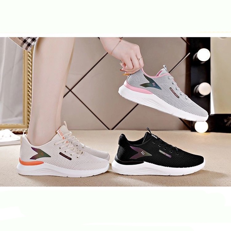 Sepatu Sneakers Wanita Running Fashion Import Premium - F-68