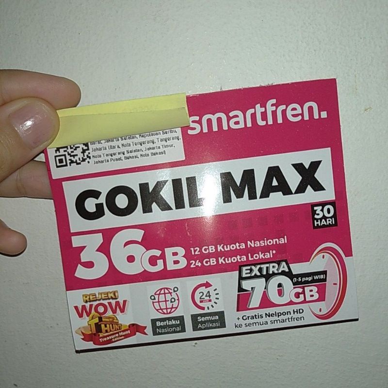 Perdana Smartfren Gokil Max 36GB