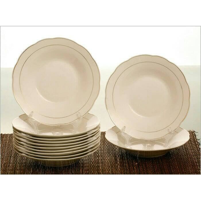 VICENZA Piring Makan Cekung Putih Polos 9 inch Vicenza DP9