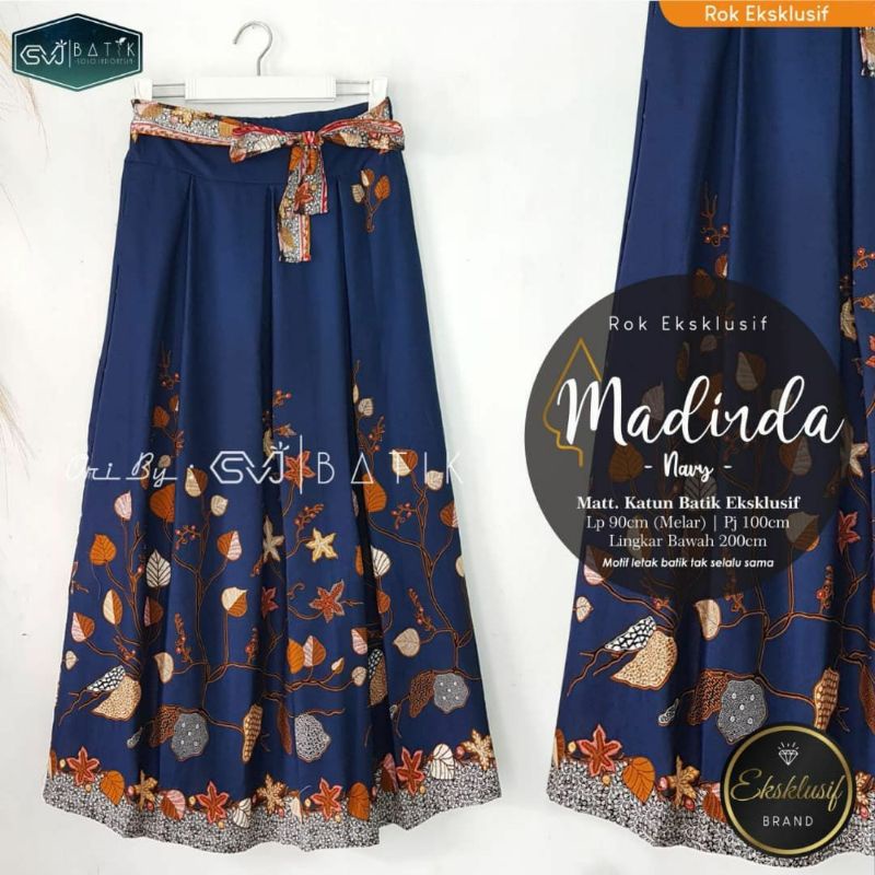ROK BATIK PREMIUM EKSLUSIVE MADIRDA PRIMIS UNGGUL JAYA BIRU DONGKER NAVY NAVI KLOK LEBAR MOtif ranti