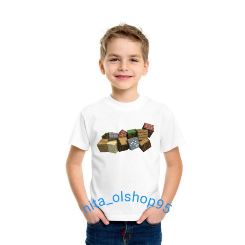 baju minicraft / kaos minecraft / baju anak karakter