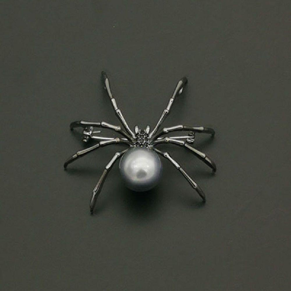 PREVA 1pc Black Spider Brooch Trendy Creative Jewelry Badge Exaggerated