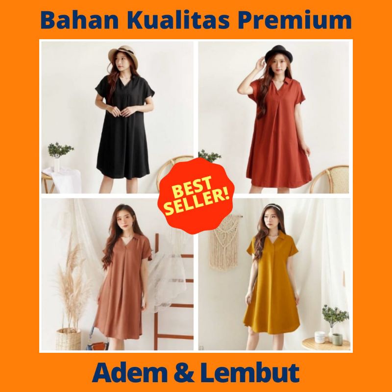 Dress Polos Casual Dress Dres Casual Dres Polos Dress Wanita Casual Dress Korea Dress Wanita Murah