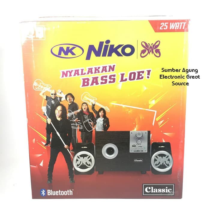 Classic Niko Speaker Multimedia Bluetooth 25 Watt 25W