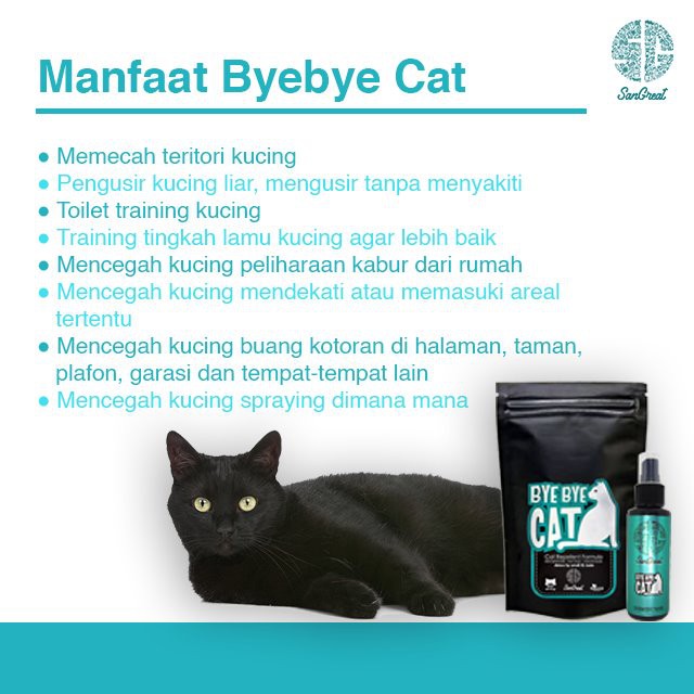 Semprotan anti kucing spray penangkal kucing cairan pengusir kucing liar bandel pup berak pipis sembarangan SanGrat Bye Bye Cat Spray 100 ml aman natural