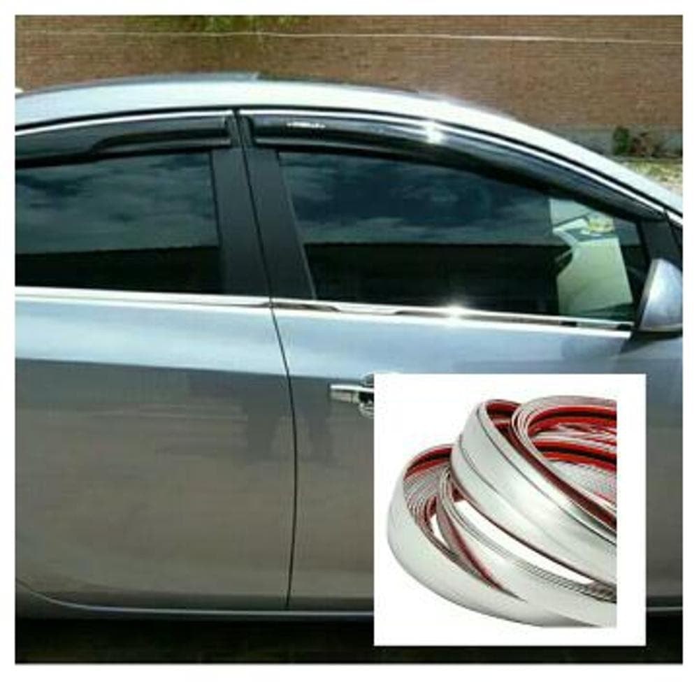 List Chrome Moulding Jendela Pintu Mobil Silver Universal