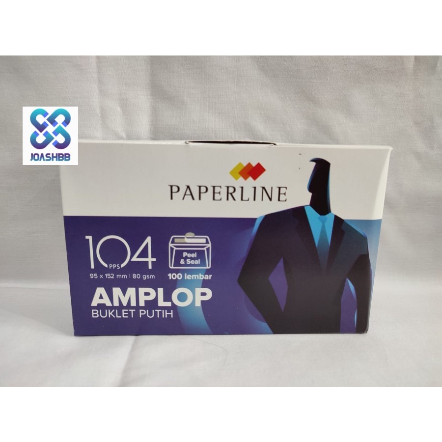 AMPLOP PAPERLINE 104 PPS 95x152mm isi 100 Lembar BUKLET PUTIH 80 gsm