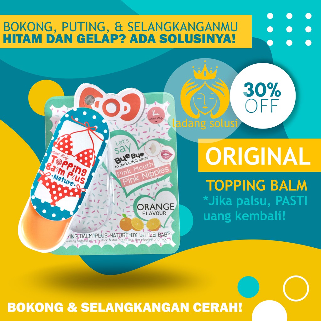 Topping Balm Plus Little Baby ORI 100% Thailand Krim Ampuh Memutihkan Ketiak Selangkangan Pantat &amp; Pemerah Puting