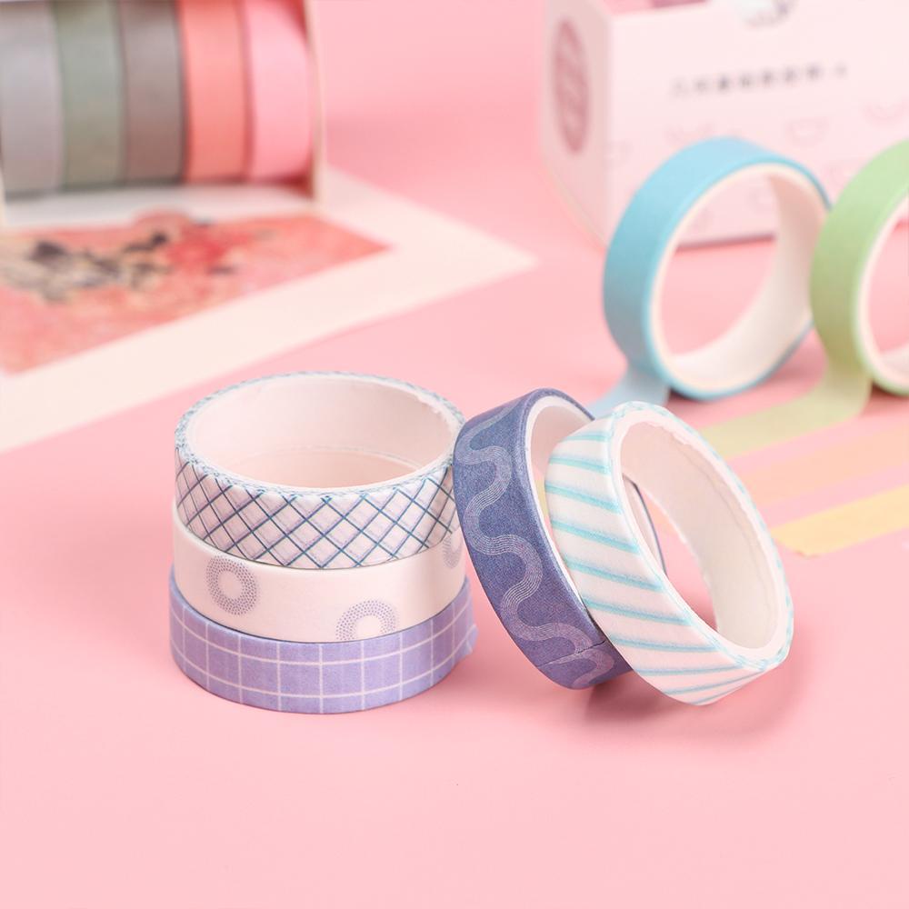 Stiker Washi Tape Motif Kartun Bunga / Hati Untuk Dekorasi DIY