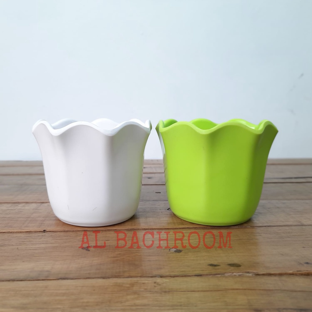 P041 POT MELAMIN BULAT GELOMBANG Y101 POT BUNGA HIAS