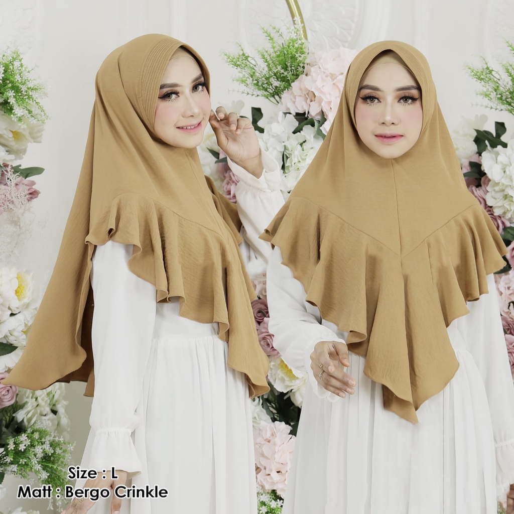 Kerudung Instan Model Zavira Crinkle Airflow Premium Jilbab Bergo Pet Airflow Anti Kusut Nayla Hija'b