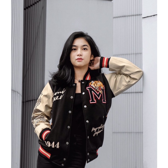 JAKET VARSITY JAKET BASEBALL PRIA WANITA JAKET BASEBALL RACING PRIA WANITA JAKET BOMBER KAMIKAZE - ORIGINS - HOMERUN VARSITY JACKET BAHAN FLEECE TEBAL Bahan-2