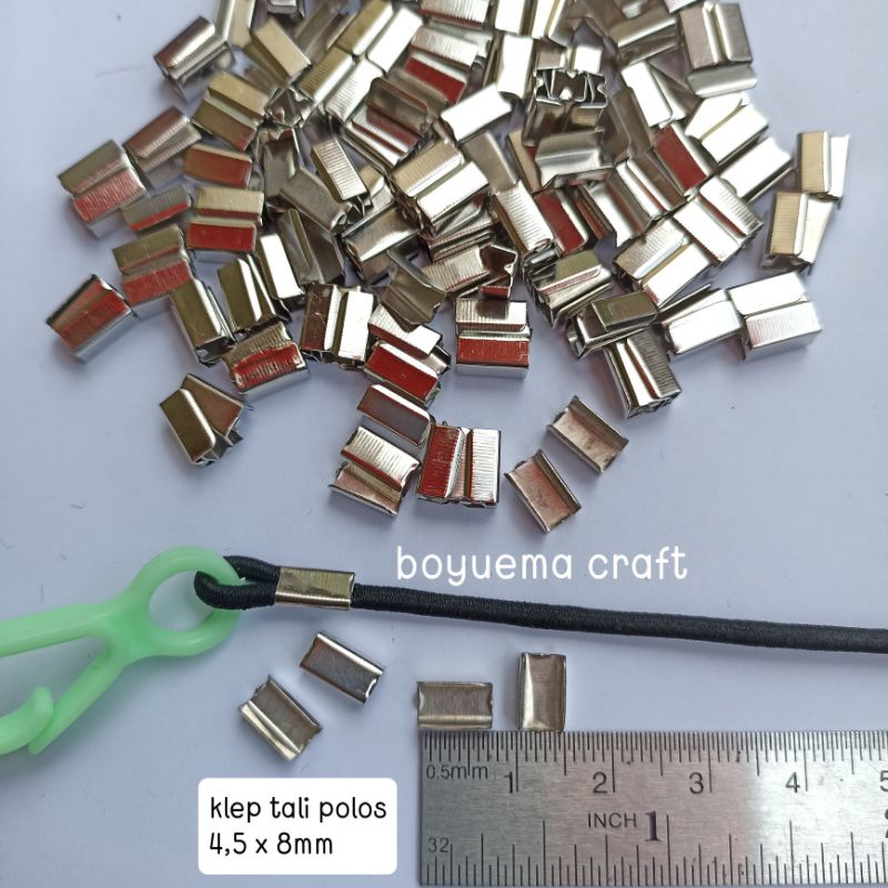 (100pcs) Klep tali polos / penjepit tali ECER