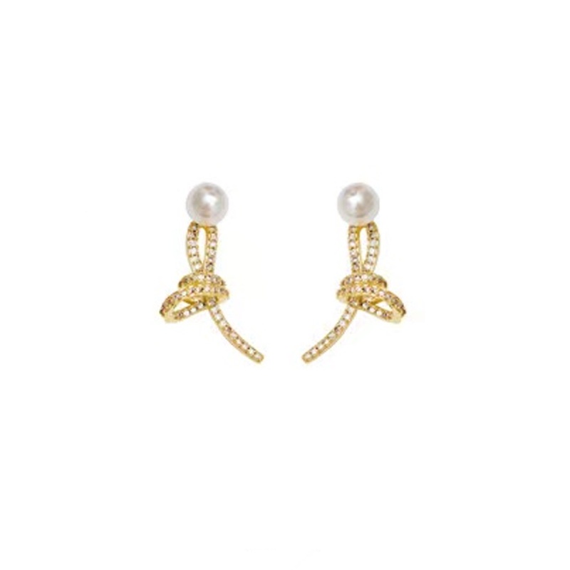 Anting Zircon Mutiara Model Simpul Untuk Wanita