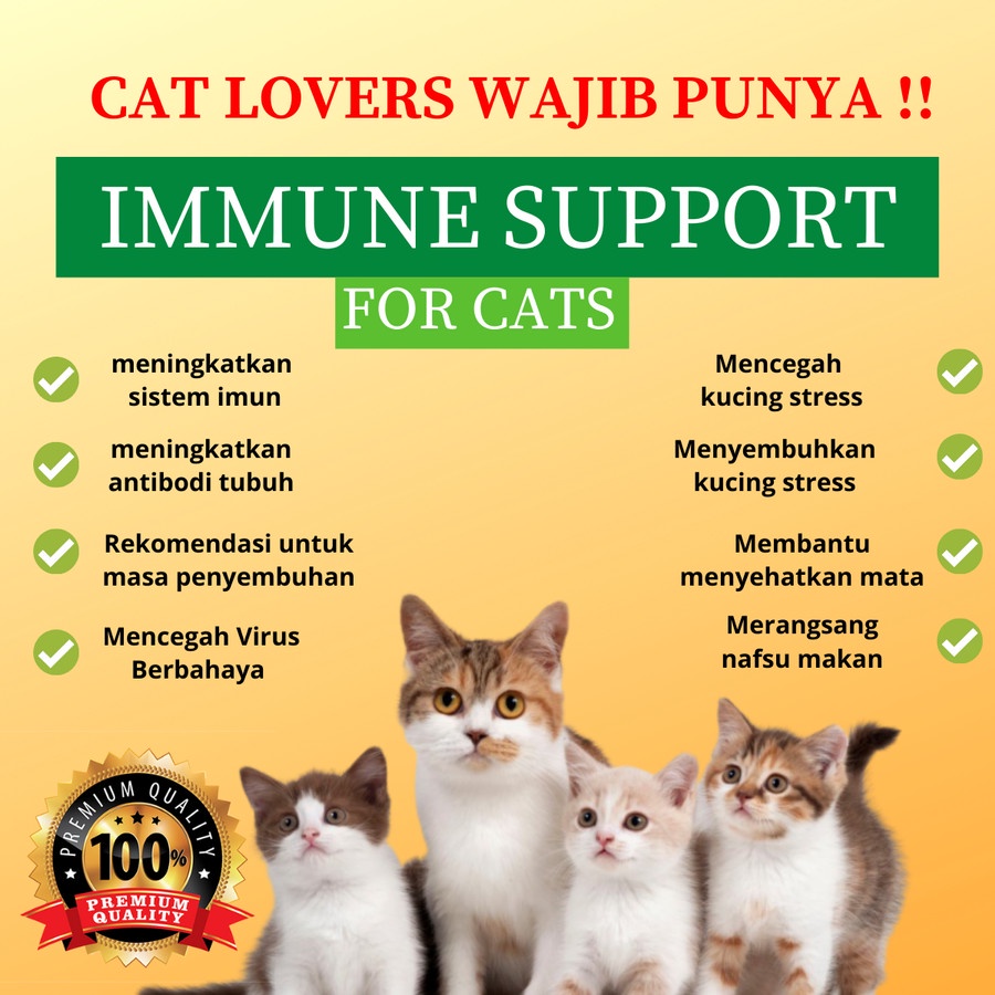 Immune Support For Cats Suplemen Daya Tahan Tubuh Kucing Ecer