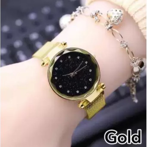 JAM TANGAN WANITA ANALOG RANTAI MAGNET DIAMOND MURAH GROSIR FASHION KOREA PRIA COUPLE (Victoria)