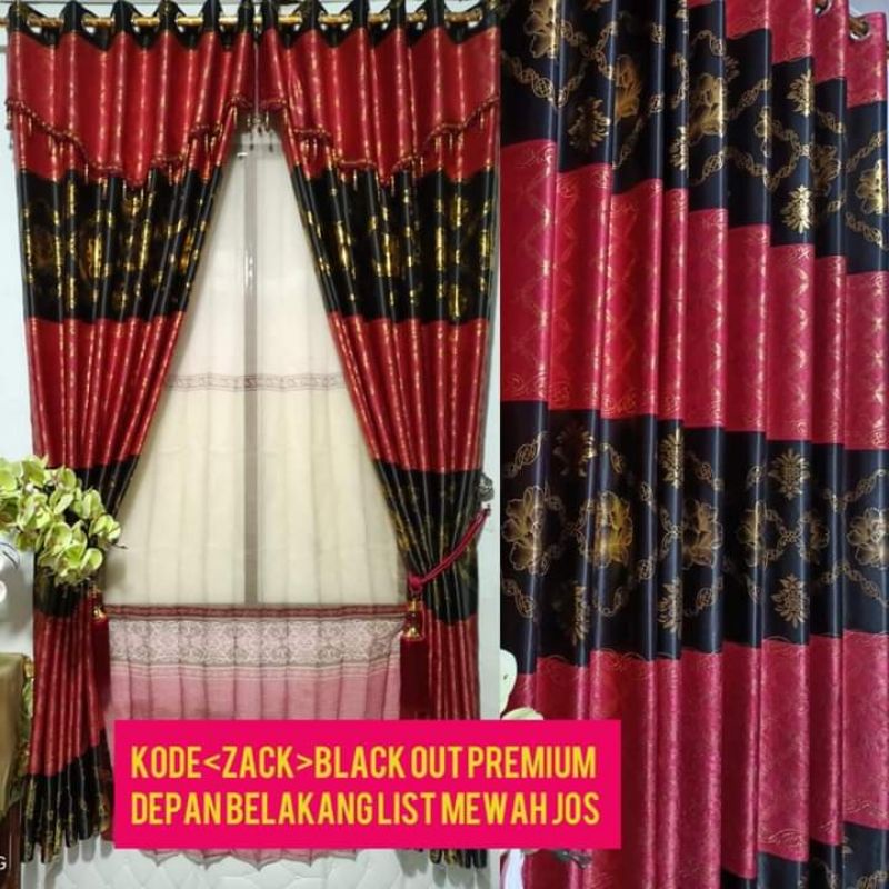 gorden blackout import motif bludru prinmas gorden sultan motif merah kombinasi hitam gorden pintu g