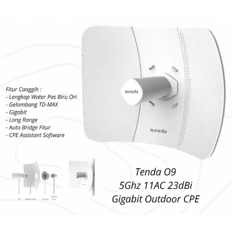 Tenda O9 Tenda 09 5GHz 11ac 23dBi Gigabit Outdoor CPE