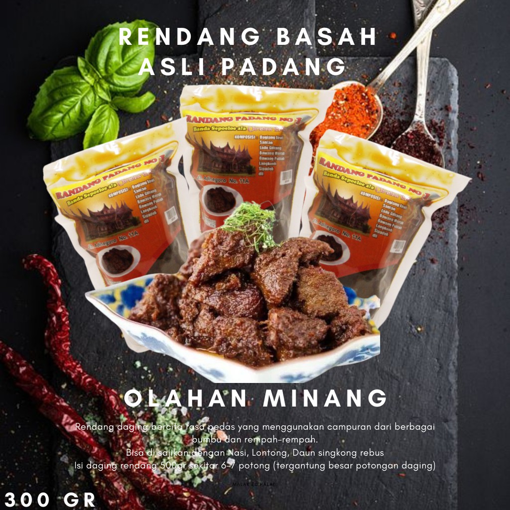 

Rendang Daging Sapi - Rendang Asli Padang - Rendang Basah - 300 gr