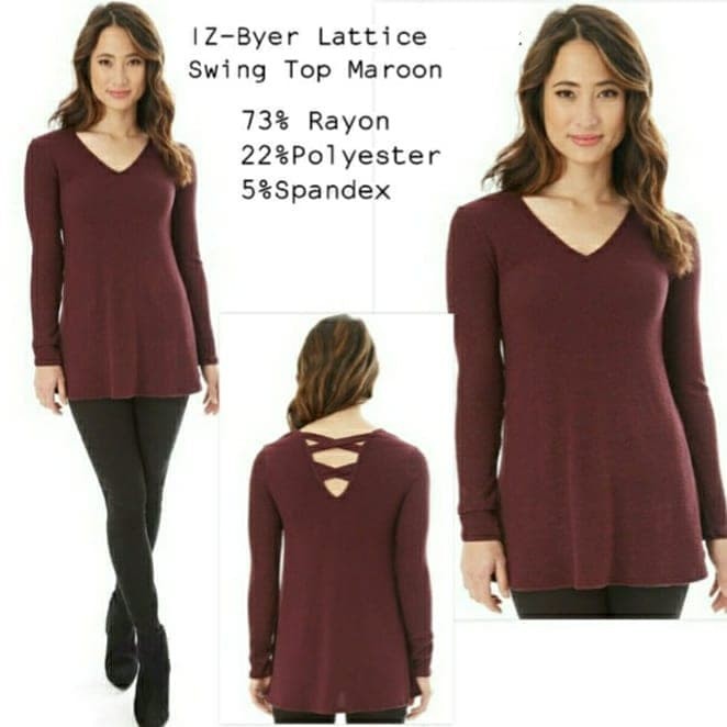 IZ Byer Lattice Back Swing Blouse