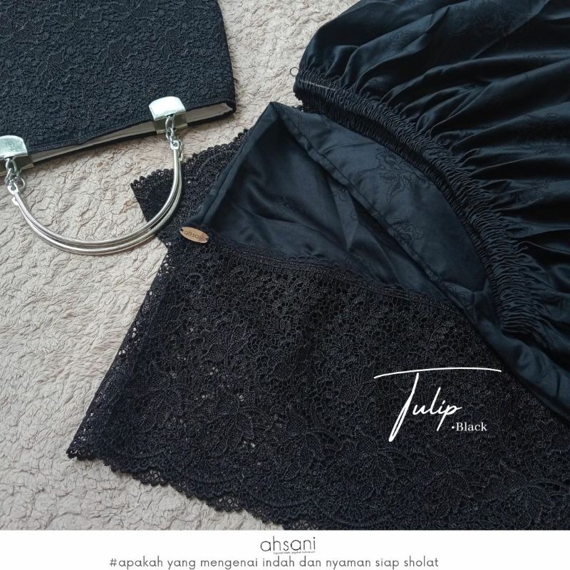 MUKENA AHSANI TULIP SUTRA ORI | Mukena Sutra Tulip Printing Bunga Cantik Mukena Dewasa Mewah Jumbo S