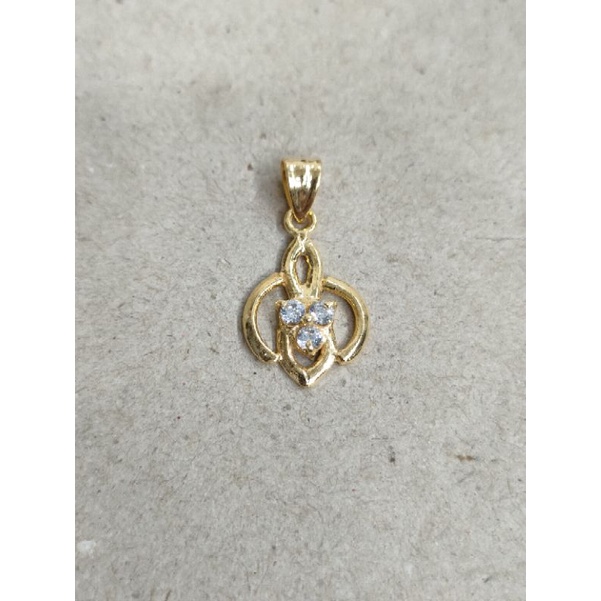 liontin ukir mata 3 satu gram emas muda