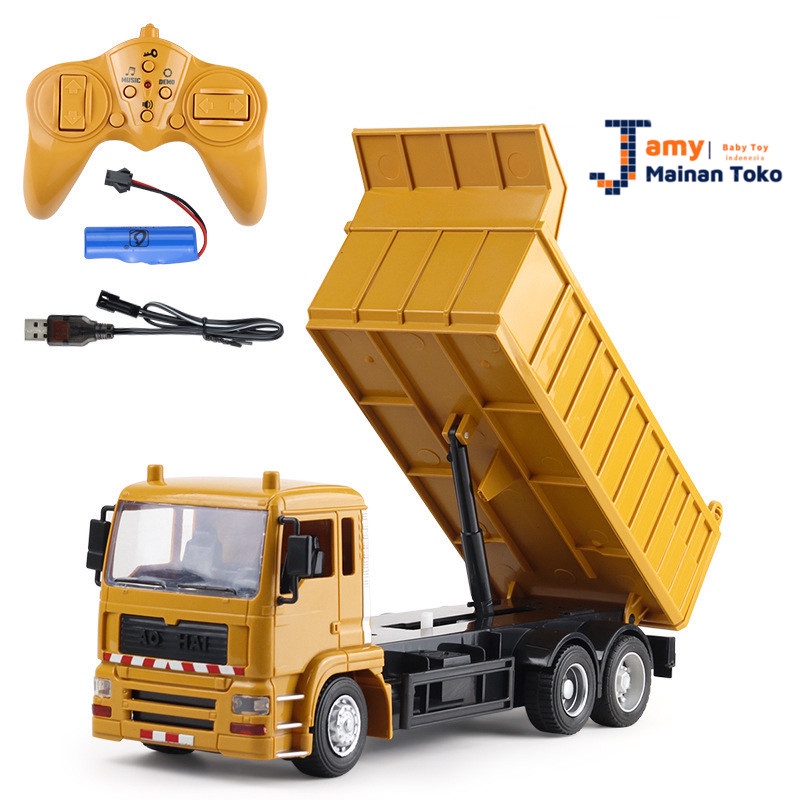 Mainan Anak-anak Remote Control Paduan Model Mobil Rekayasa Remote Control Mesin Dumper Mainan Kombi