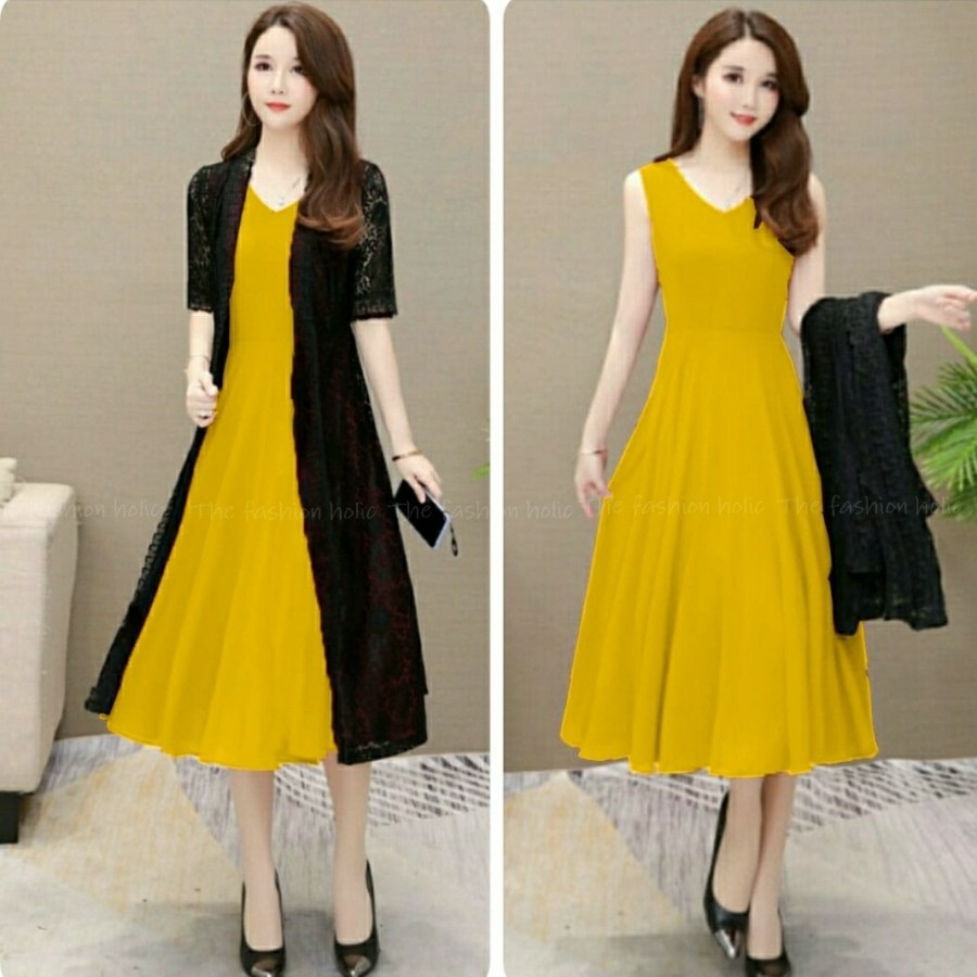 Gaun Pesta Dress Wanita Remaja Dewasa Dress Wanita Terbaru Model 2020 / Baju Wanita Kondangan Natal8