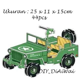 PUZZLE 3D FOAM ukuran Besar JEEP / Mainan Edukasi Anak Puzzle 3D