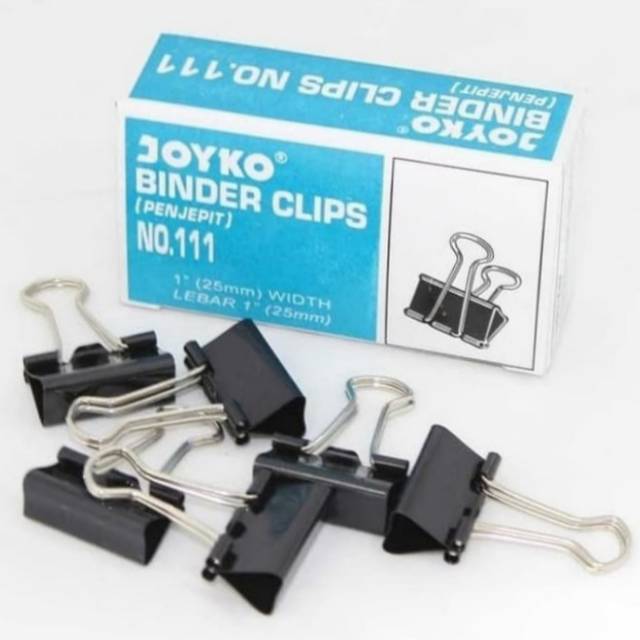 

Grosir 1 box = 144 pc Joyko Binder Clips No 111 Penjepit Kertas