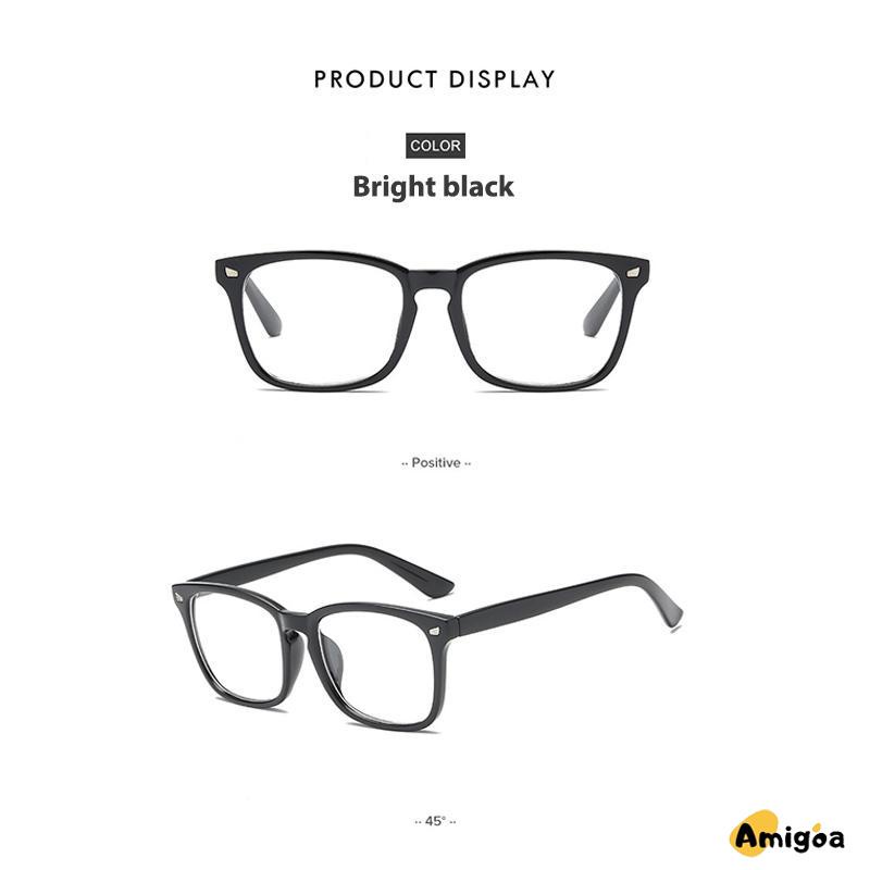 Kacamata Optik Pelindung Mata Komputer Anti blue Light Bingkai Persegi Gaya Retro Untuk Pria Dan Wanita - AG2